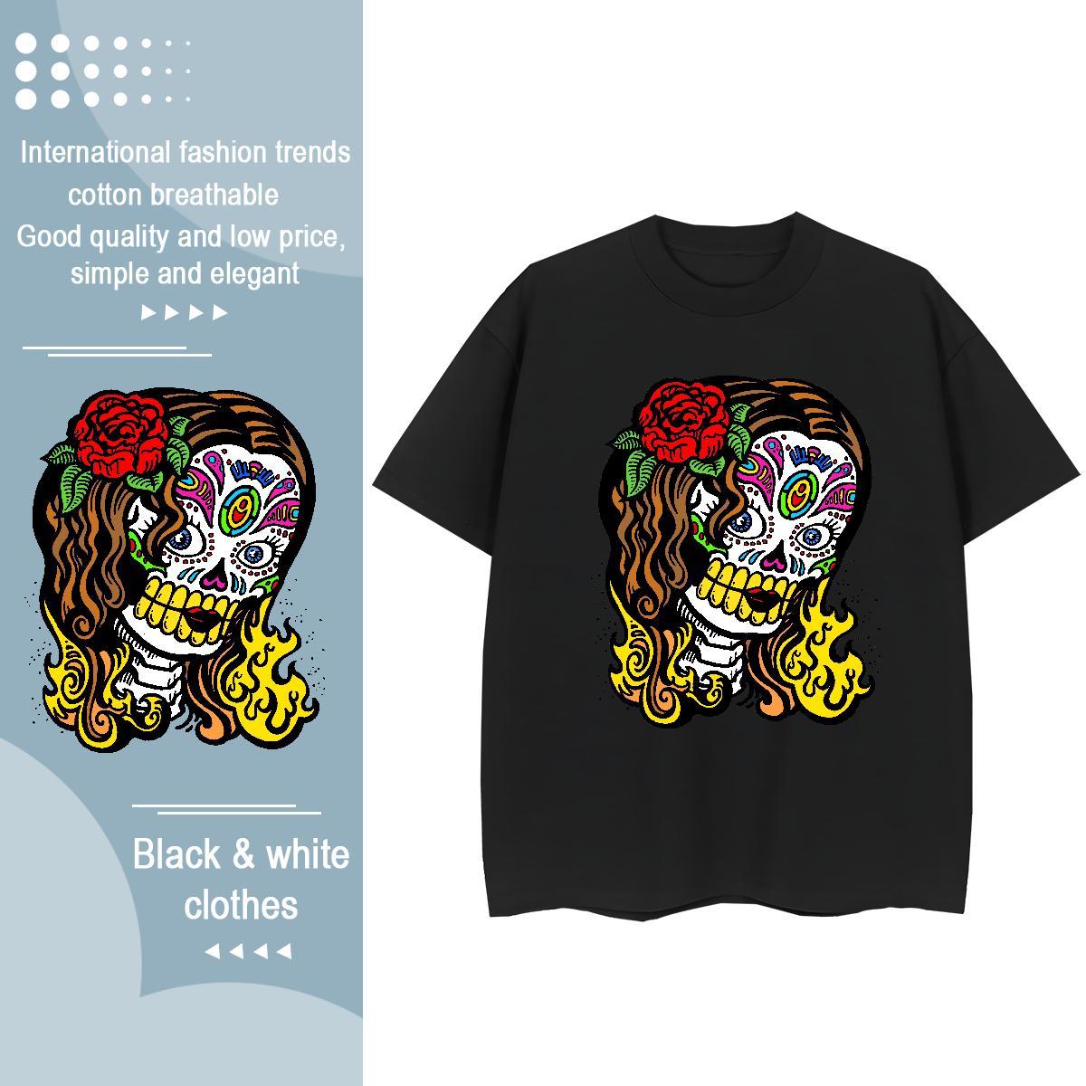 Soft T-Shirts 100% Cotton 230g flower Street Casual Custom Print Oversized Breathable Short Sleeve Men Tshirts 2024 Designer Clothes