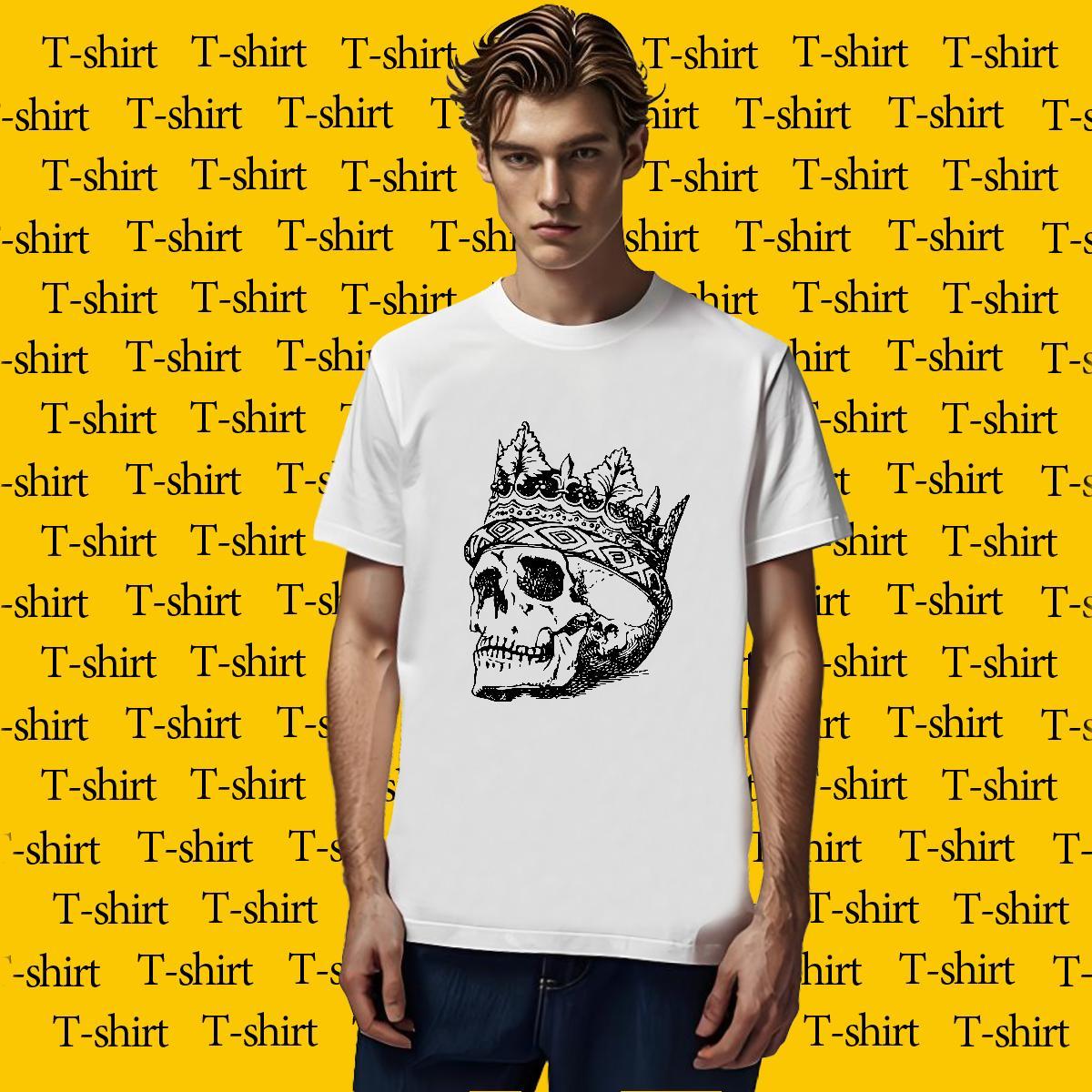 High Quality T-Shirts 100% Cotton 230g skull Sports Casual DIY Printed O-Neck Short Sleeve Men Tshirts Casual New Tees Shirts