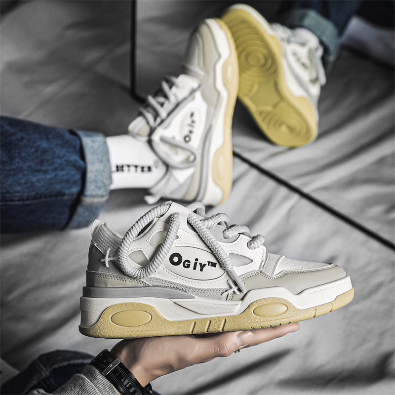 Ddmysports Autumn New Couple Dad Instagram Popular Street Thick Sole Eightened Big Bread Board Shoes Male C OUTDOOR