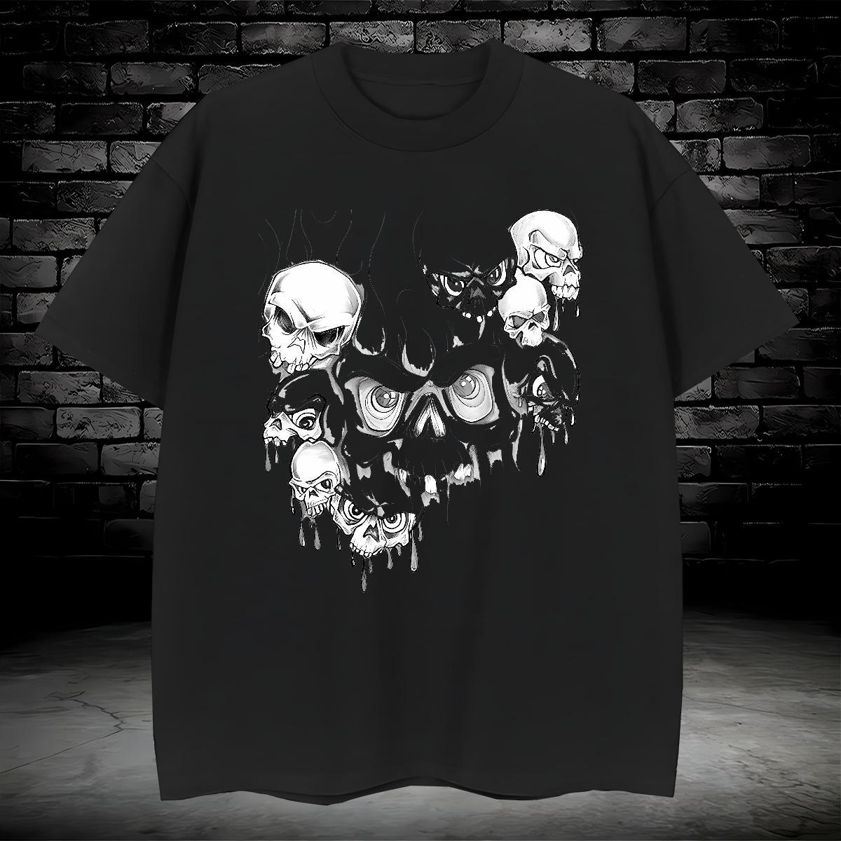 Designer Man T Shirts 230g 100% Cotton skull Daily Wear Custom Print Oversized Pure Cotton Men Clothes T-Shirt Fashion Designer Tee Shirt