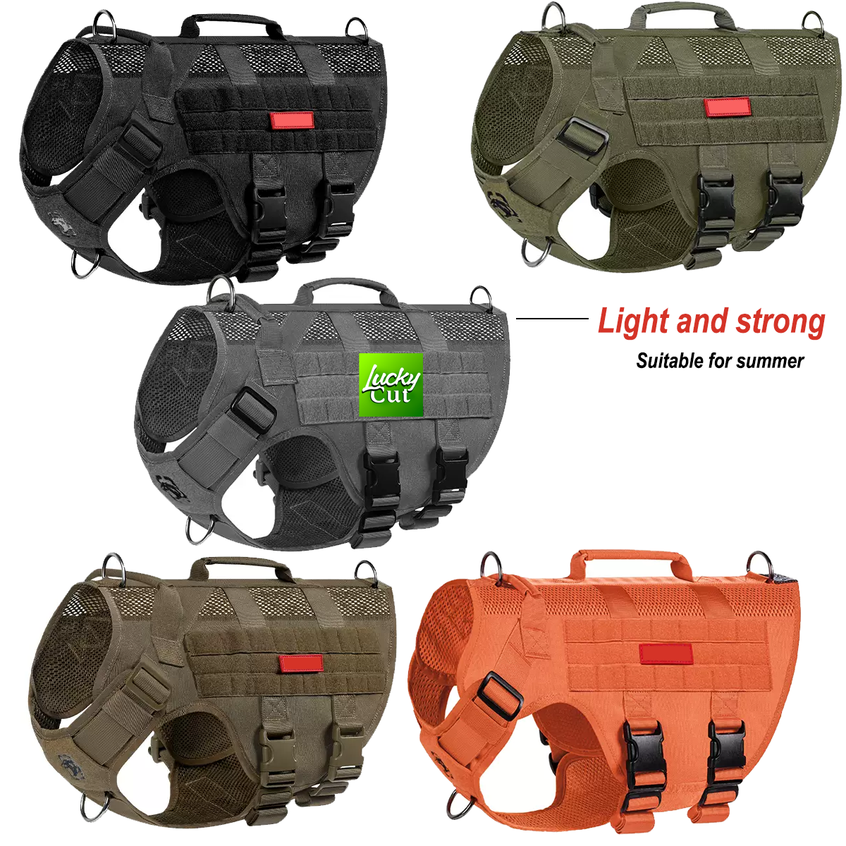 Strap K9 Tactical Traction Rope Vest Type Medium Large Chest Back Walking Dog pet collars collar designer dog harness