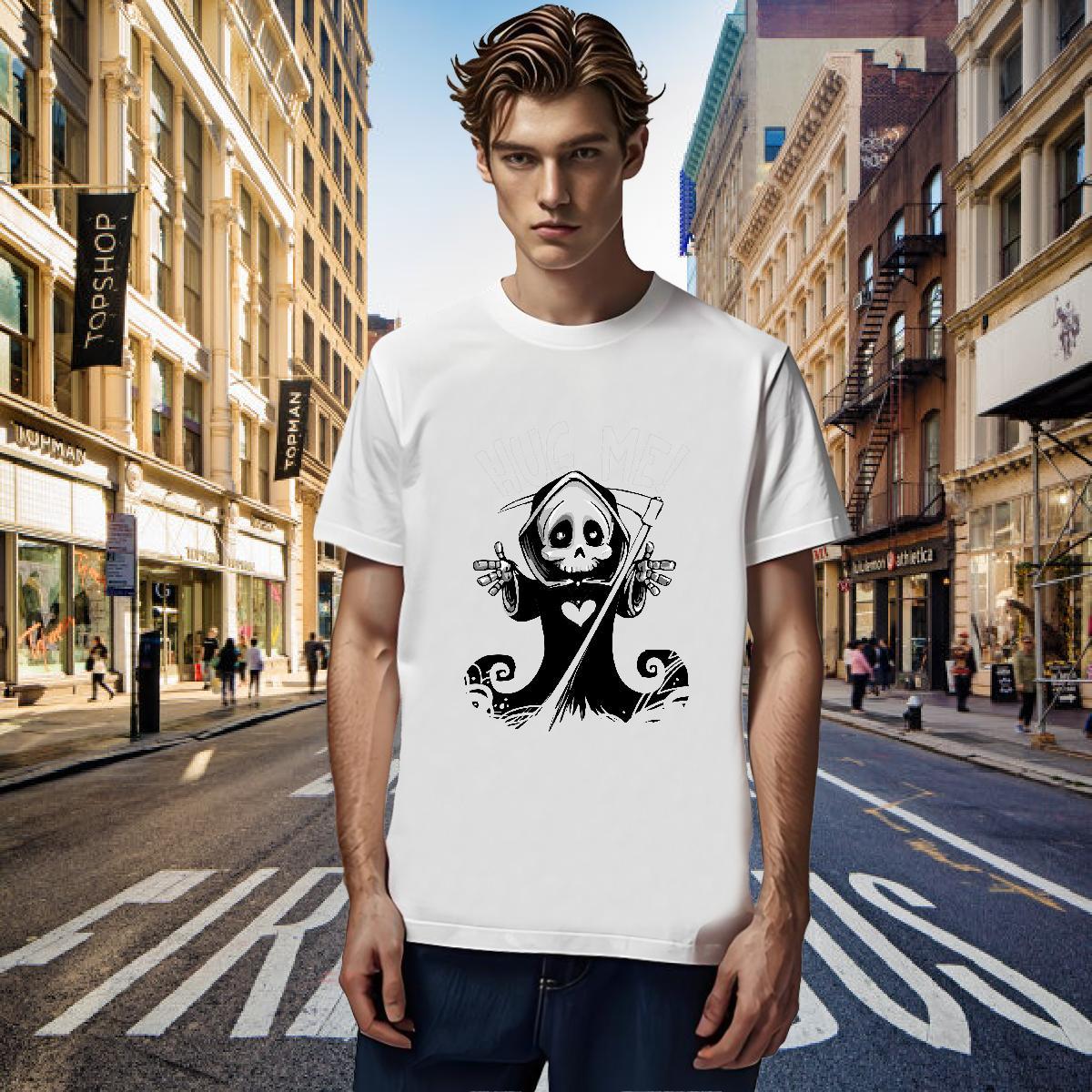 Cool T-Shirts for Men 230g Cotton skull Home Outdoor White Plus Size Breathable Crew Neck Mens Tshirts 2024 Designer Polos