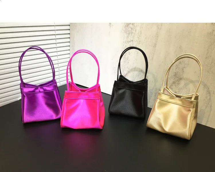 Womens Top Handle Bottom Bucket Bag PurpleBlackGoldRose Red Handbag for Party Night Shoulder 240823