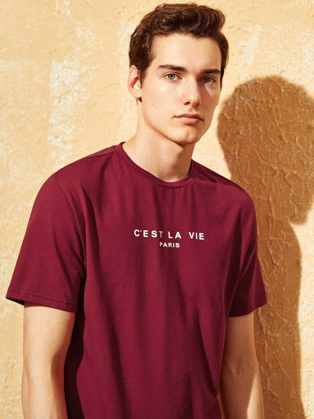 CEst La Vie Paris Funny Letter Mens Tshirt Cotton Casual Harajuku Oversized Loose Breathable 240822