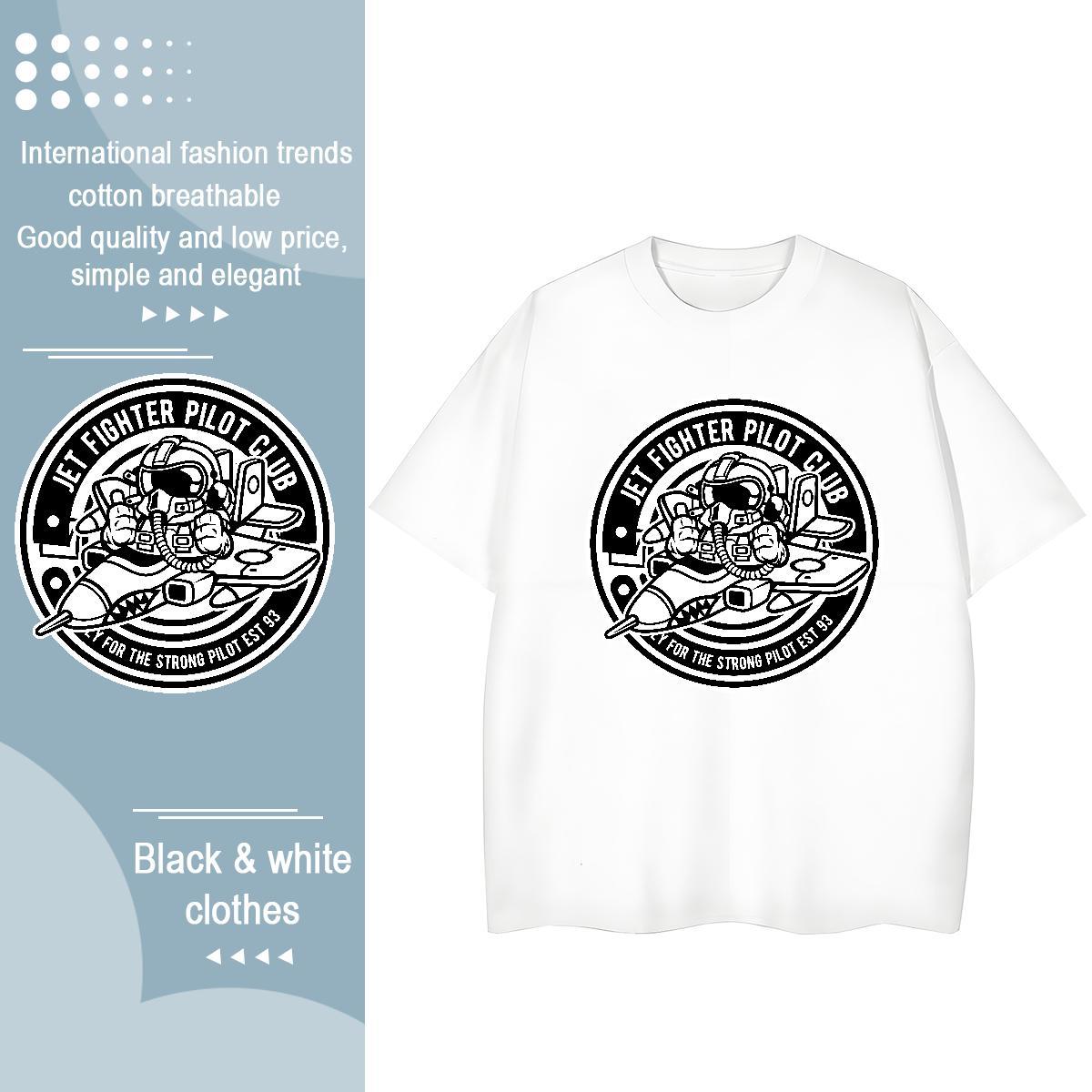 Designer Women Tshirts 230g 100% Cotton cosmonaut Sport Womens T Shirts Breathable Soft Cartoon Floral Printing Tees