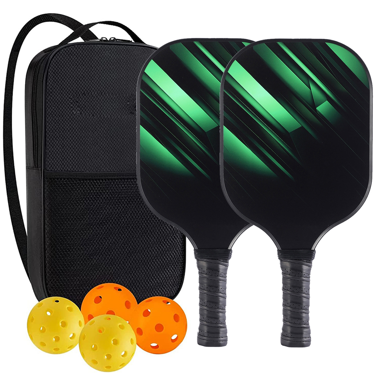 High-Performance Fiberglass Pickleball Paddle for Competitive Outdoors Games 2 Paddle & 4 ball & 1 bag 9978