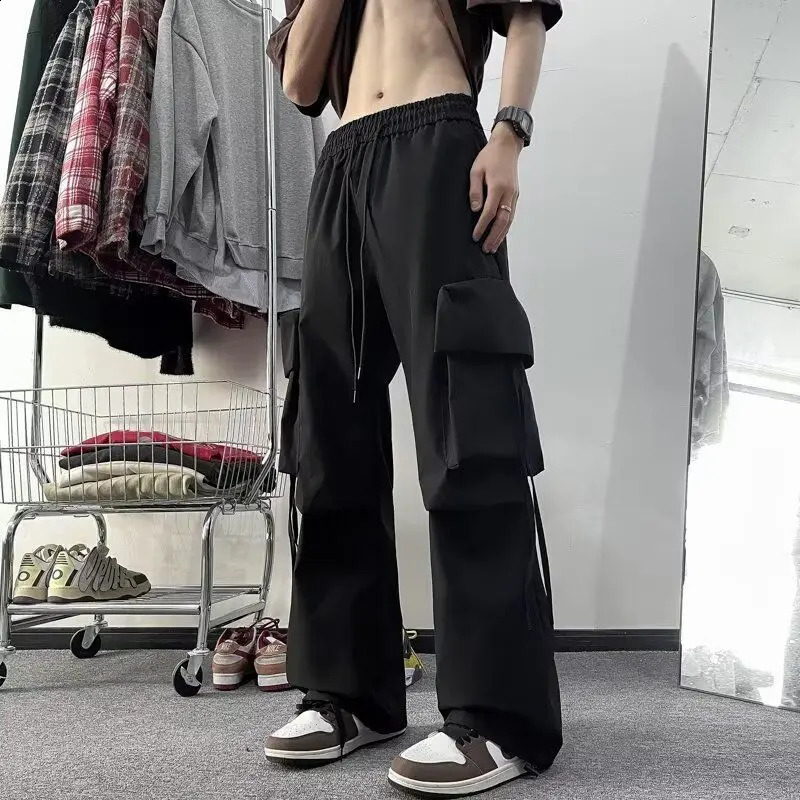 Mens Spring Fashion Casual Umbrella Pants Straight Pipe Student Work Pantalones Hombre 240823