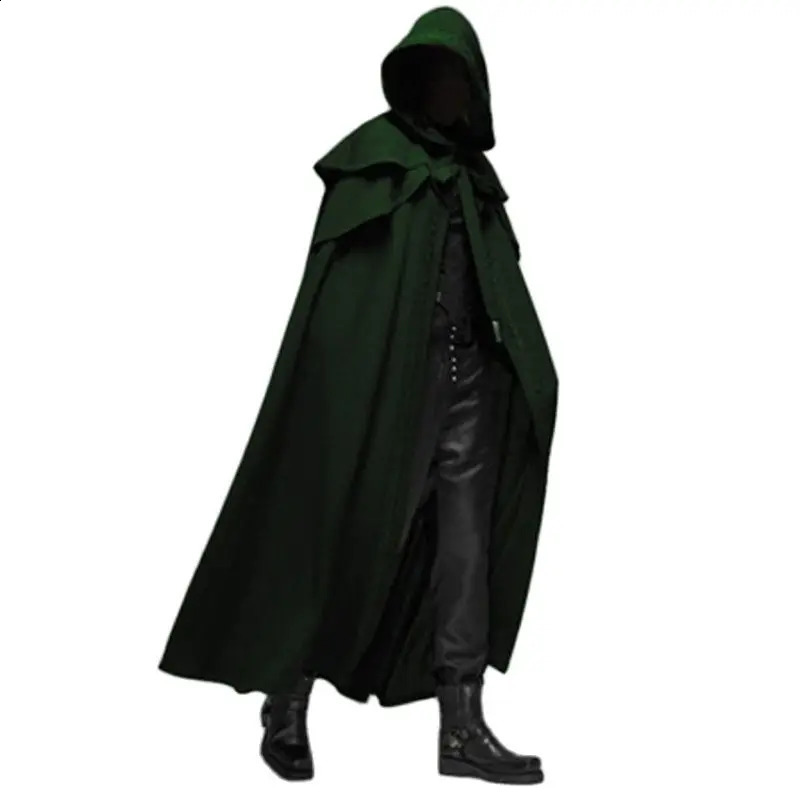 Cloak Coats Loose Windproof Winter Long Monk Outerwear Mens Robe Top Cosplay Male Hoodie Punk Capes Overcoat Robes 240822
