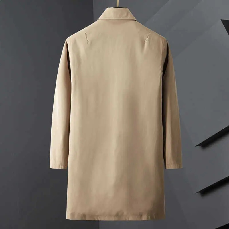 British Style Trench Men Solid Single Breasted Leisure Long Coats Stylish Casual Outwear Hombre Korean Style Windbreaker H65 240822