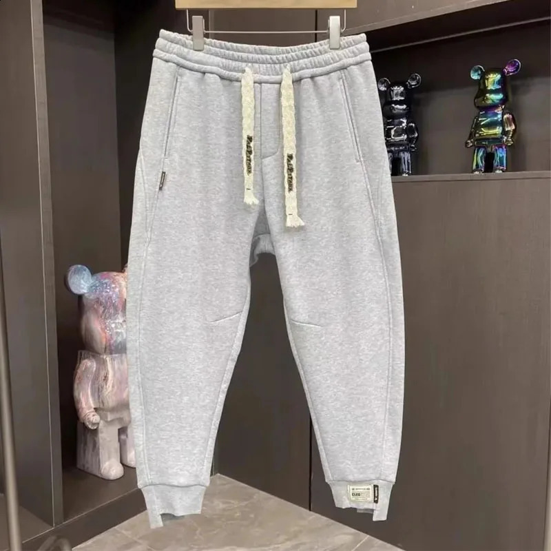 Autumn/Winter Fashion Trend Harlan Elastic Waist Drawstring Loose Versatile Slim and Handsome Sports Casual Mens Pants 240823