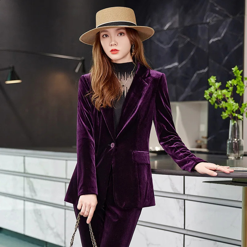 High Quality Veet Formal Womens Business Suit Pants Set With And Jacket Professional Explorer