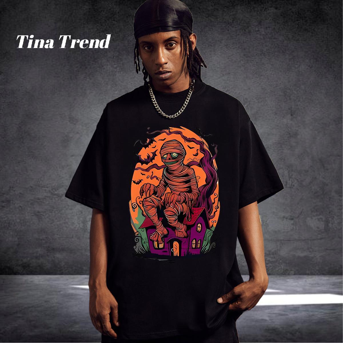 Cool Design T Shirts Men 100% Cotton 230g skull Home Outdoor Custom Printing Breathable Men Tshirts DIY Wear