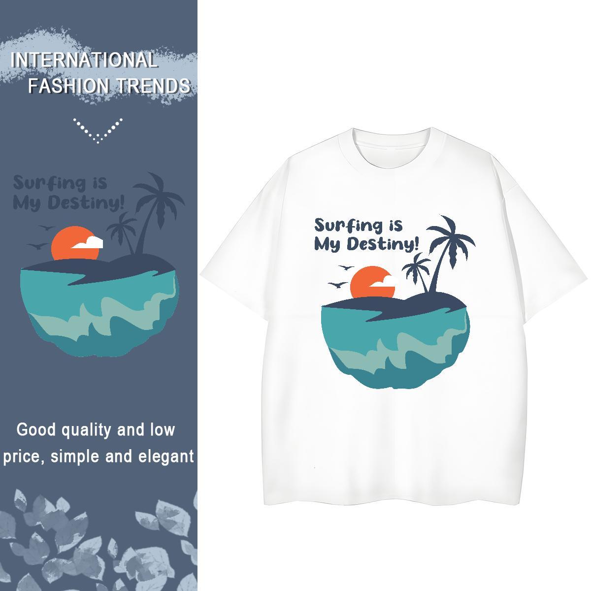 Female Women Tshirts 100% Cotton 230g beach Casual Daily Wear Woman T Shirts Crew Neck Breathable Custom Print Oversized Tees