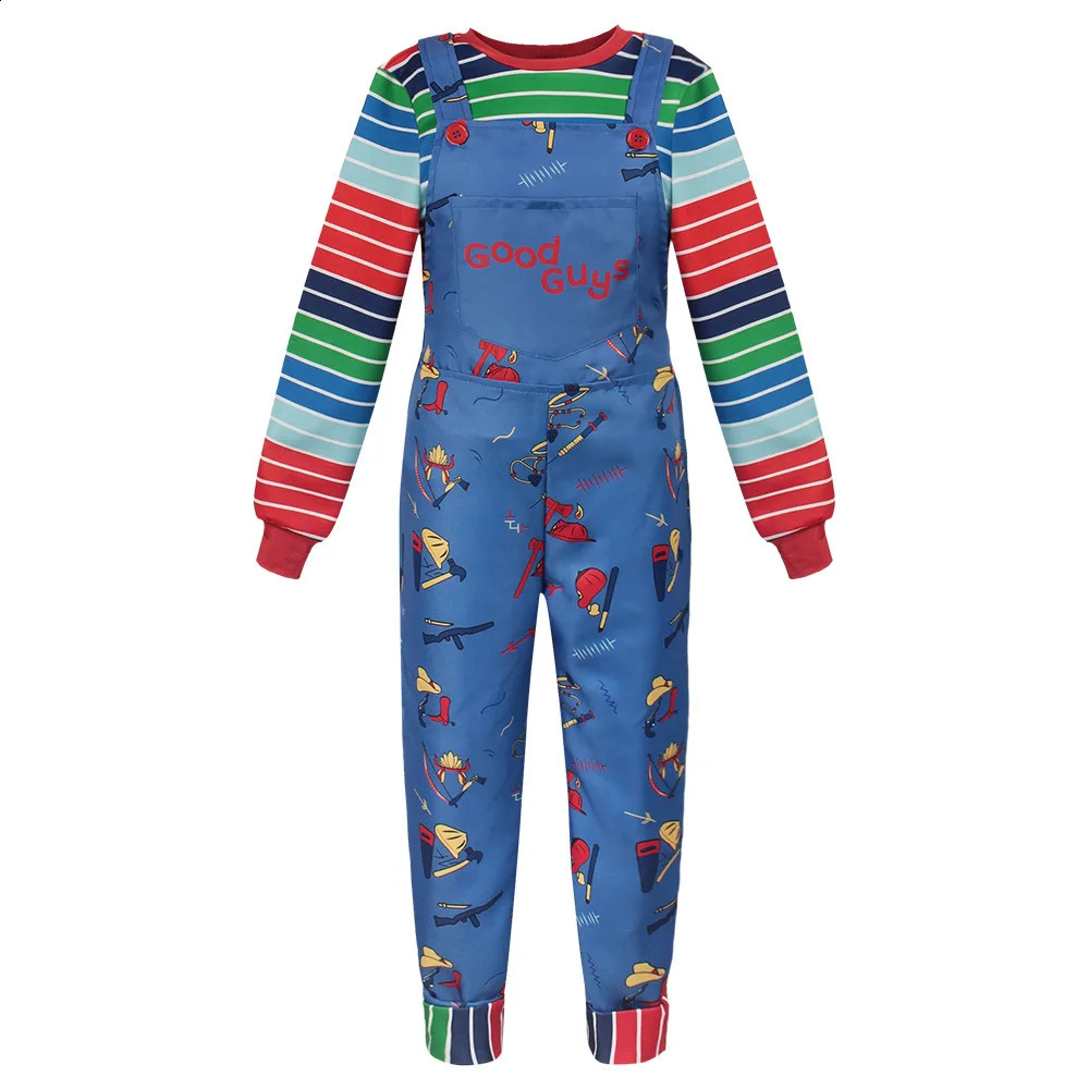 Chucky cosplay costume adult childrens game 2 jumpsuit Halloween uniform boys and girls 240823