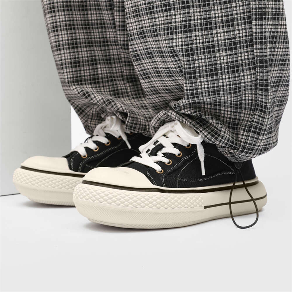 Ddmysports Spring And Autumn New Simple Thick Sole Fashion Versatile Men S Sports Big Ead Canvas Casual Shoes OUTDOOR