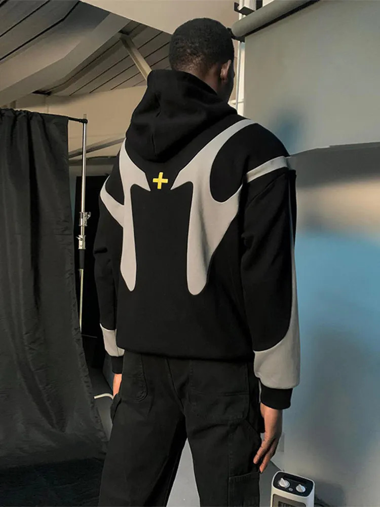 Autumn Winter Fashion High Street Mens Warm Jackets American Style Casual Hip Hop Sweatshirts Y2k Zip Up Long Sleeve Hoodies 240823