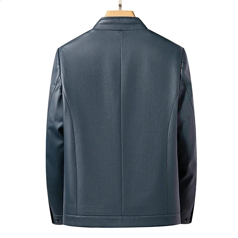 Mens Leather Jacket Ecological High Quality Autumn Models Stand Collar Natural Male Jacket Fashionable Youth Biker Man Clothing 240822