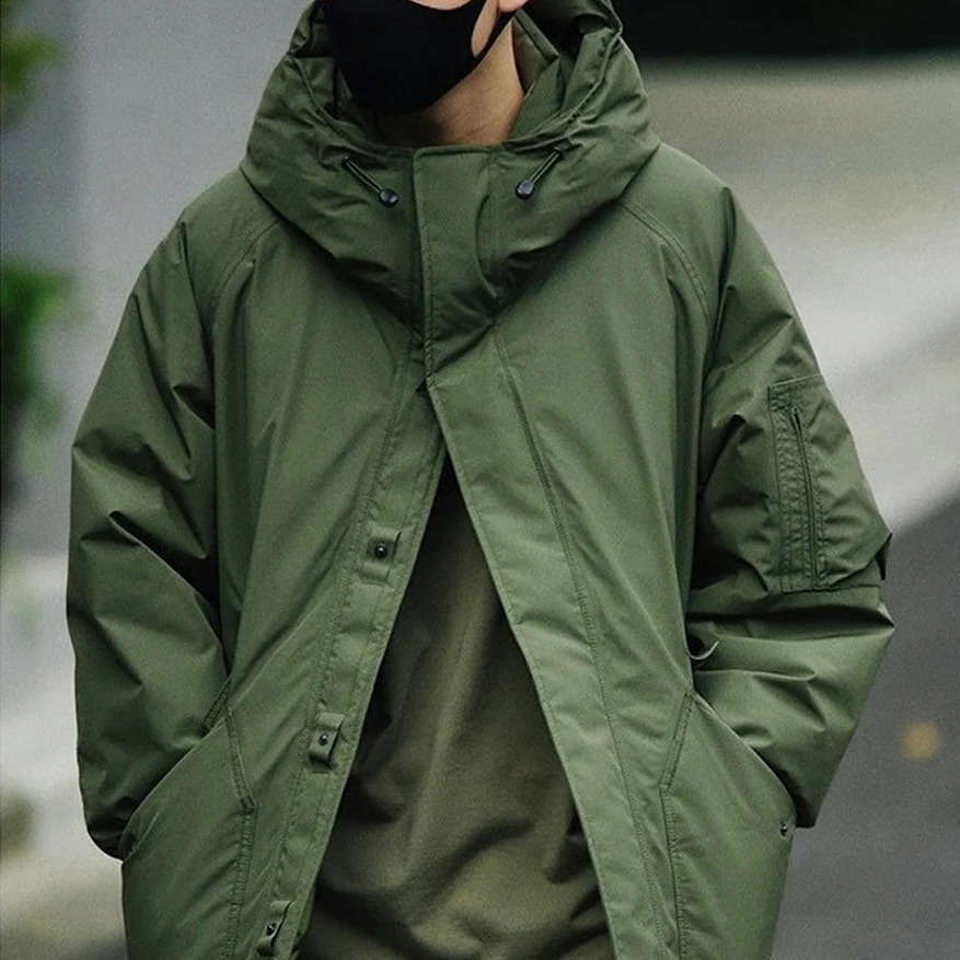 Nanamica Jackets Mens Winter Warm Coats Highquality Simple Pure Color Hooded Down Jacket Tops 240823