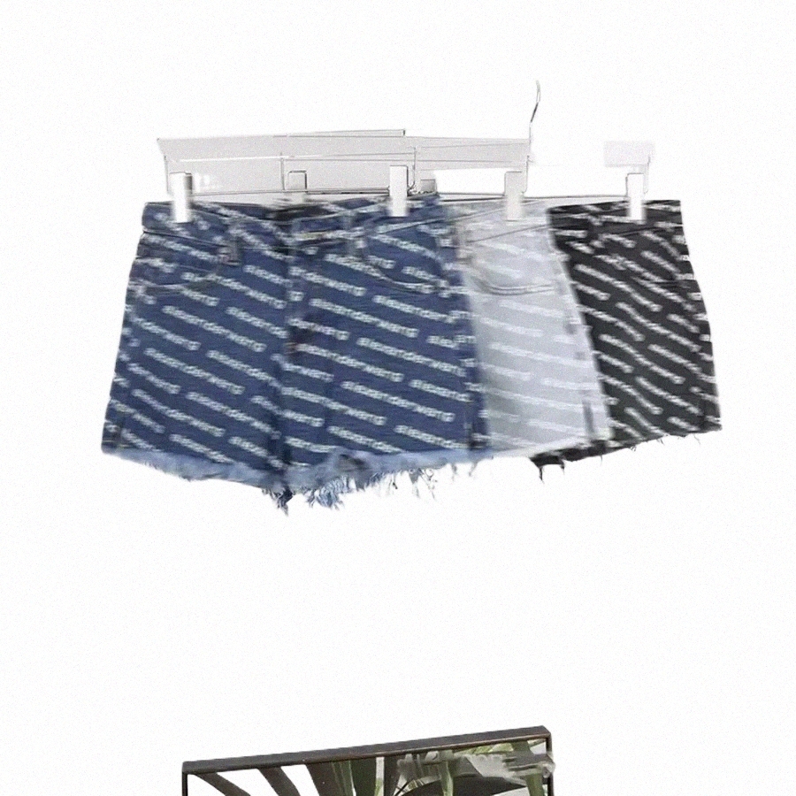 womens Shorts Jeans Summer High Waist Denim Shorts Ladies Chic Ripped Holes Tassels Jeans Shorts Streetwear High quality 88JX#