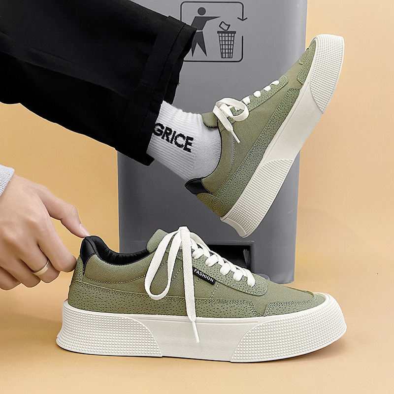 Ddmysports Spring New Men S Street Shoot And Popular Canvas Small White Shoes Low Top Thick Sole Igh Eight Board For OUTDOOR