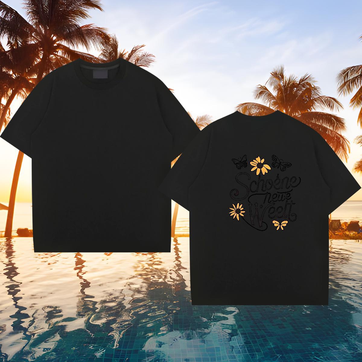 Classic T-Shirts 230g Pure Cotton letter Street Casual Custom Print Plus Size Round Neck Short Sleeve Men Tees Designer Tee Shirt
