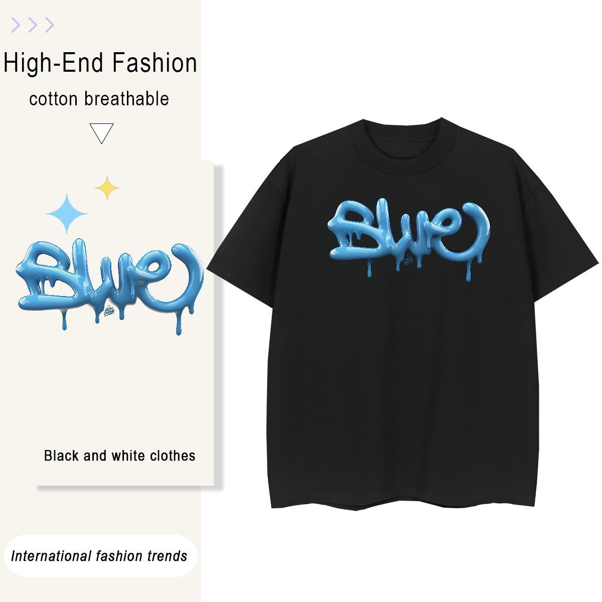Soft Womens Tshirts 230g 100% Cotton letter Street T-Shirts O-Neck Short Sleeve Plus Size Custom Clothes