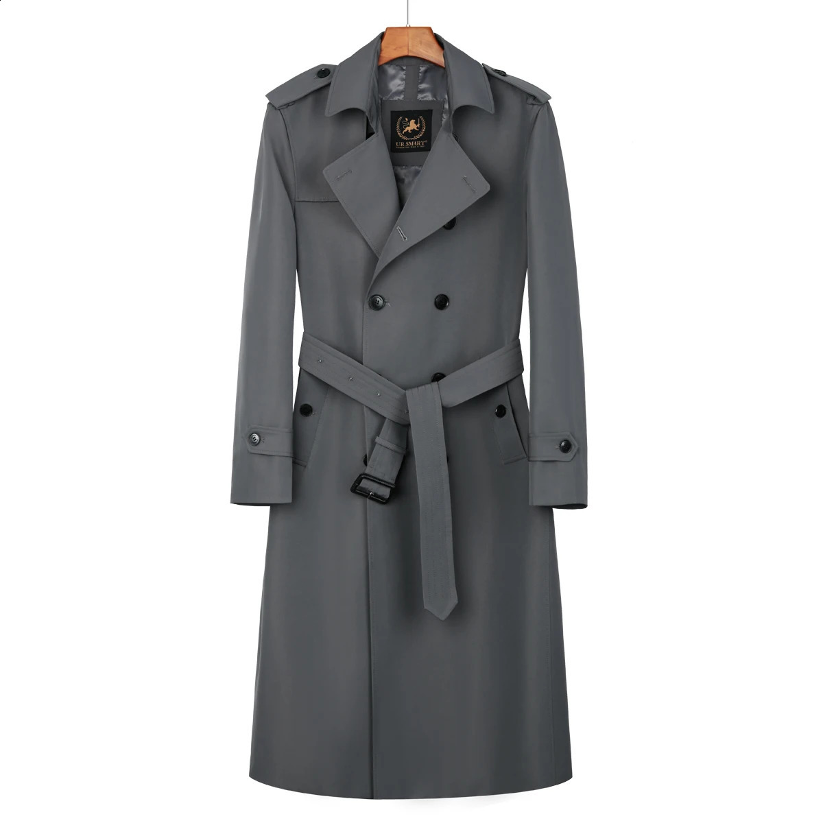 X-long windbreaker over knee men British double breasted spring and autumn fashion trench coat men 240822