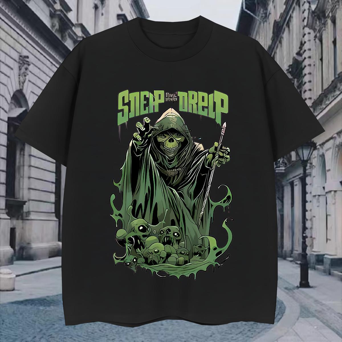Popular T-Shirts 100% Cotton 230g skull Casual Beach Plus Size Cartoon Breathable Short Sleeve Men Tops Tees 2024 New Clothes