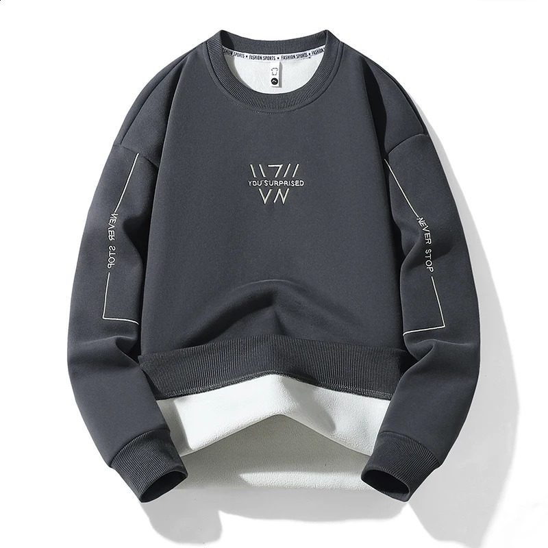 AutumnWinter Mens High Quality Plush Thick Fashion Comfortable Warm Casual Long Sleeve Round Neck Underwear 240823