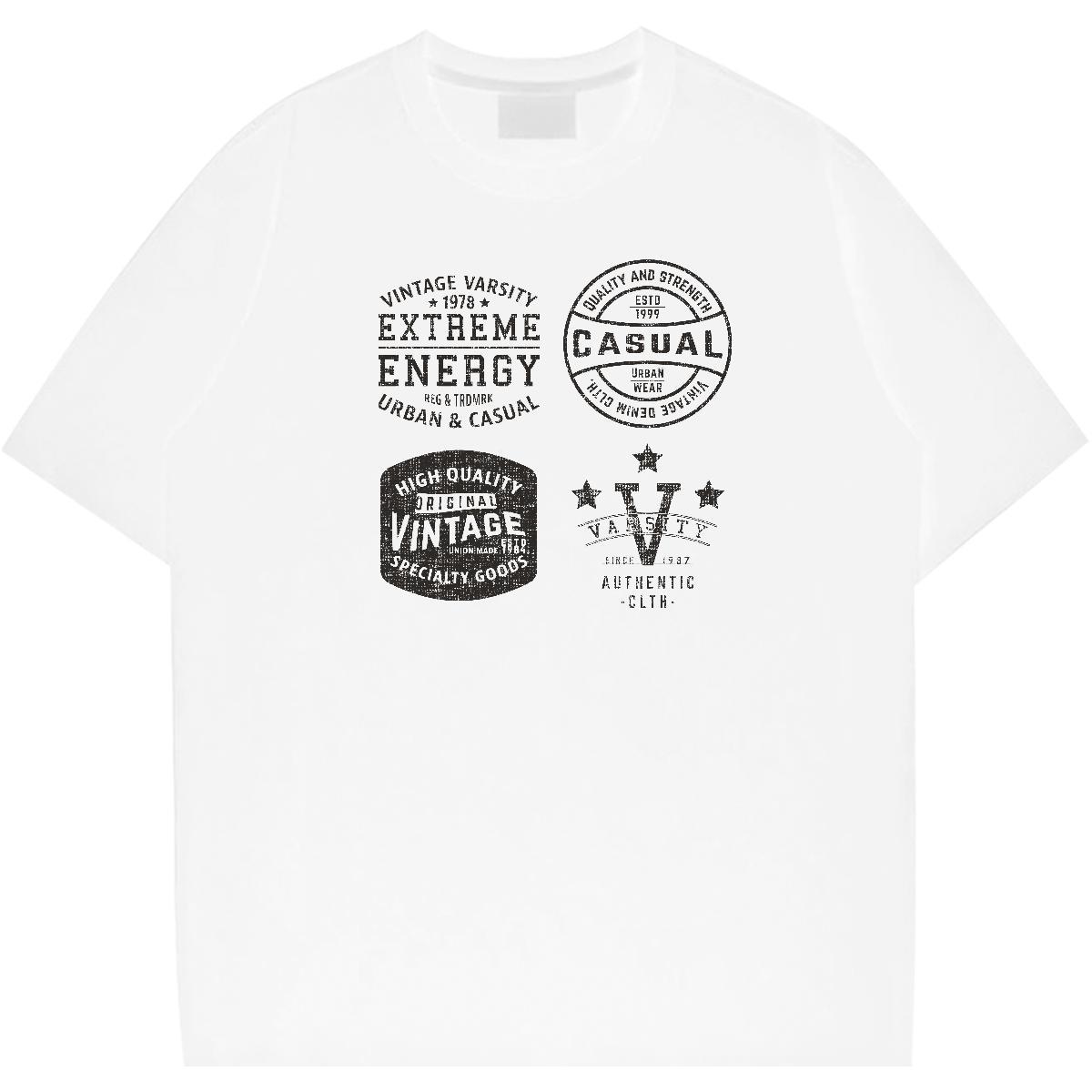 Comfortable Mens T Shirts 230g 100% Cotton letter Street wear Hip Hop White Plus Size Crew Neck Men Tshirts Fashion New Tops Shirt