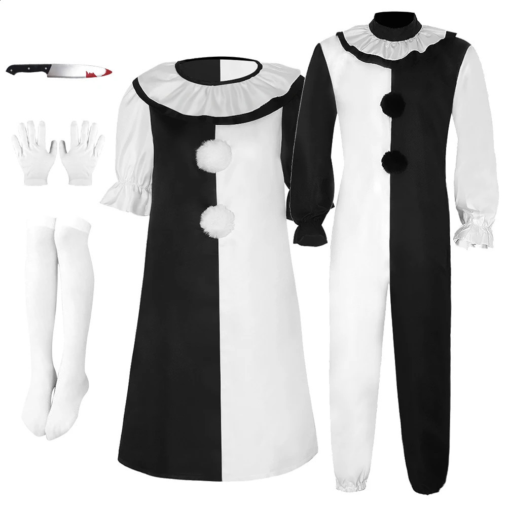 Artistic clown roleplaying movies territorial costumes jumpsuits Halloween fancy makeup masks 240823