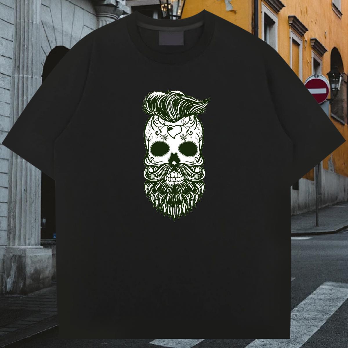 Free Shipping Man T Shirts 230g 100% Cotton skull Spring Summer Asian Size Pure Cotton Men Tees 2024 Designer Polos