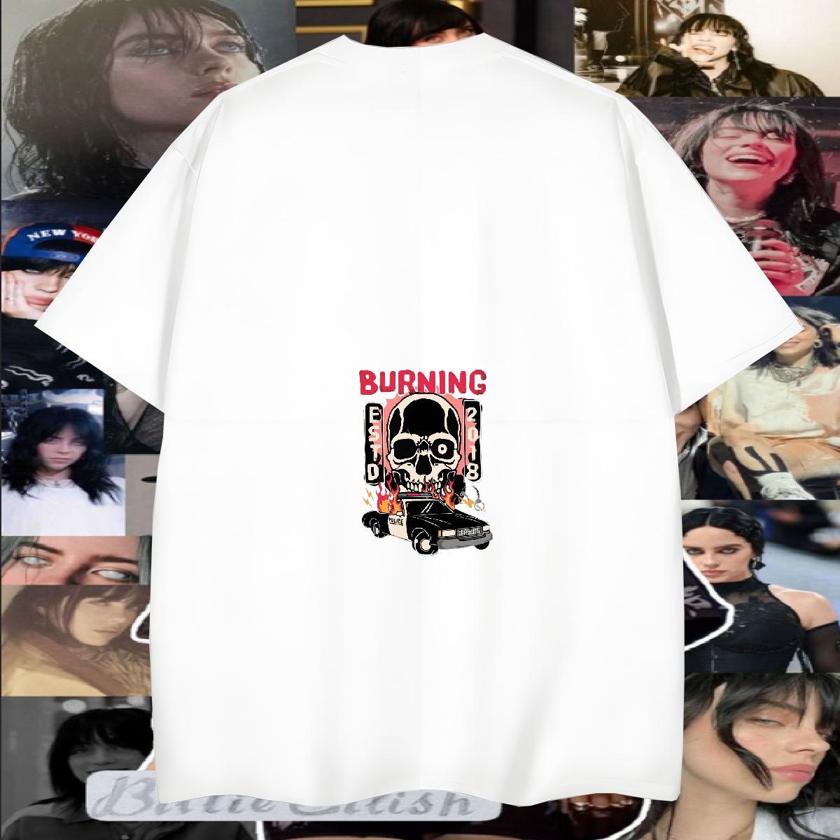 Comfortable T-Shirts 230g Cotton skull Casual Daily Wear DIY Breathable Short Sleeve Men Clothes T-Shirt Wholesale Tops