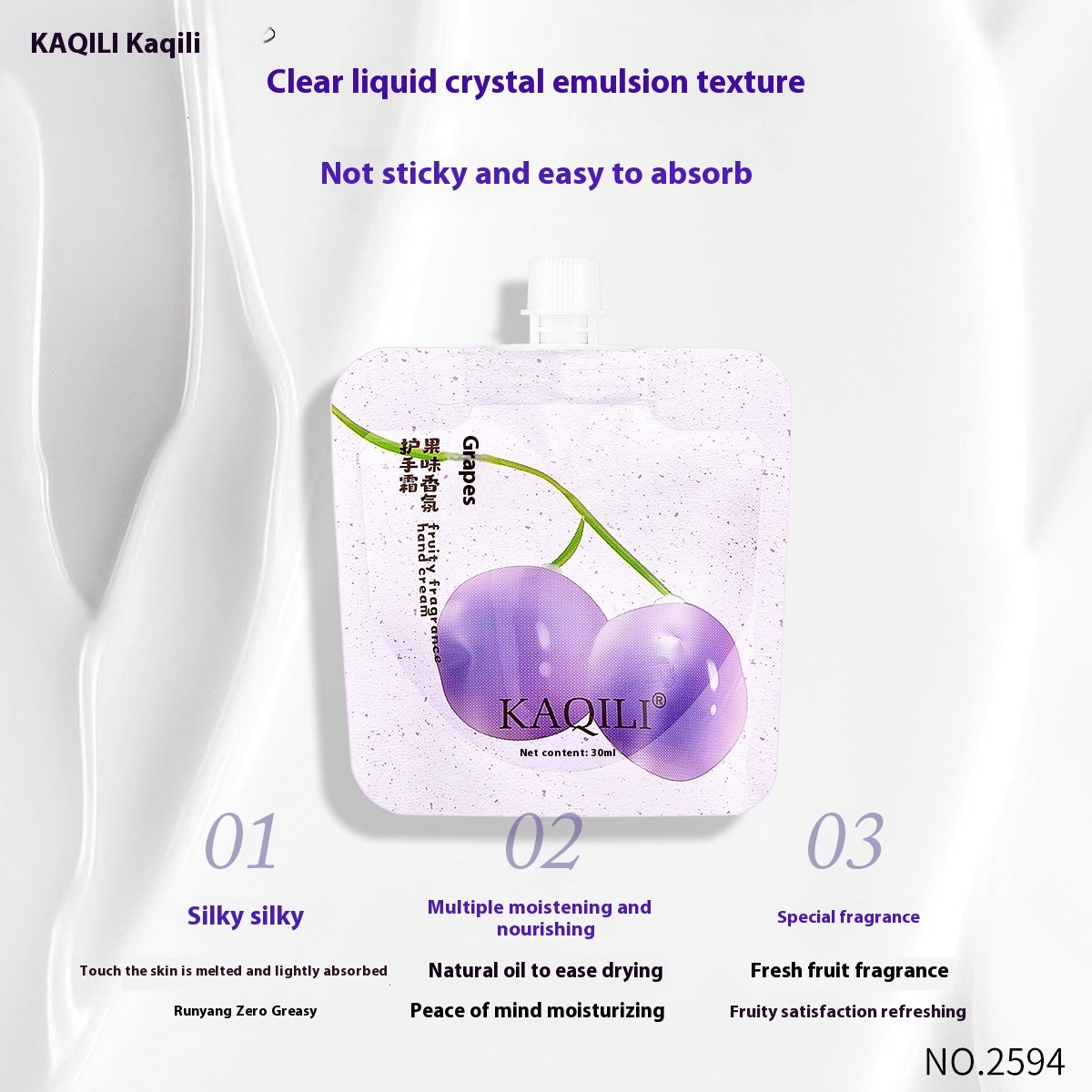 Autumn/Winter Friendly Kaqili Hand Care Cream - Soothing Fruit Blend & Gentle Texture (30ml)