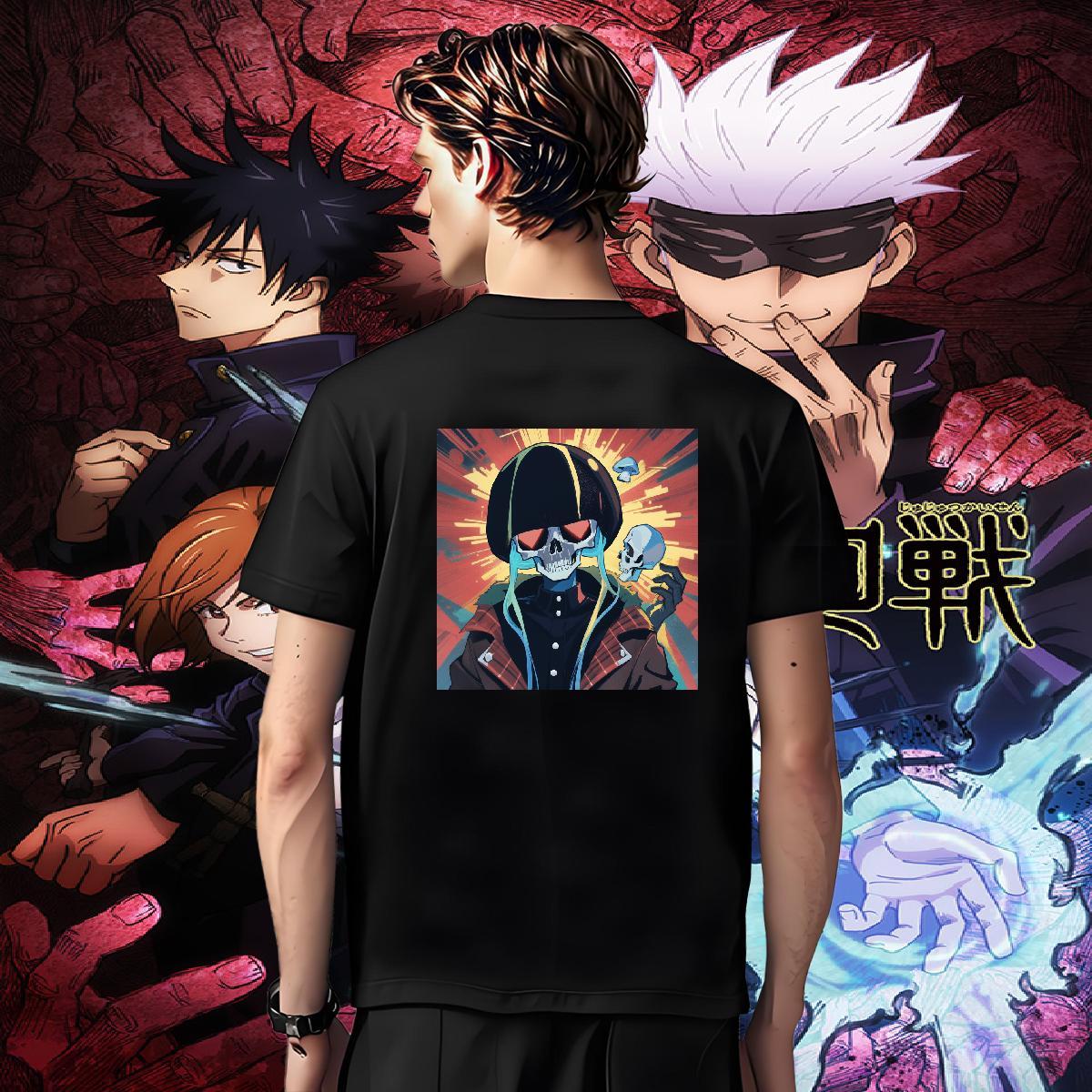 Loose Mens T Shirts 230g 100% Cotton skull Street wear Hip Hop Custom Big Size Breathable Short Sleeve Couples T Shirts Customized Tee Shirt