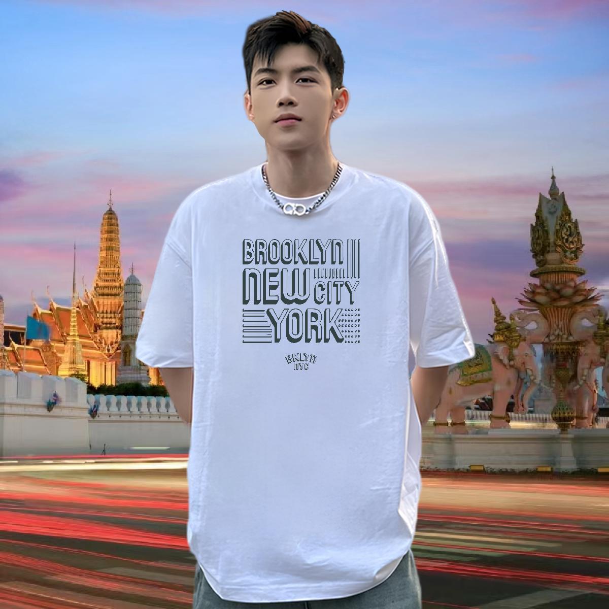 Wholesale Men T Shirts 100% Cotton 230g letter Sport DIY Printed Breathable Crew Neck Men Tshirts New Arrival Clothings