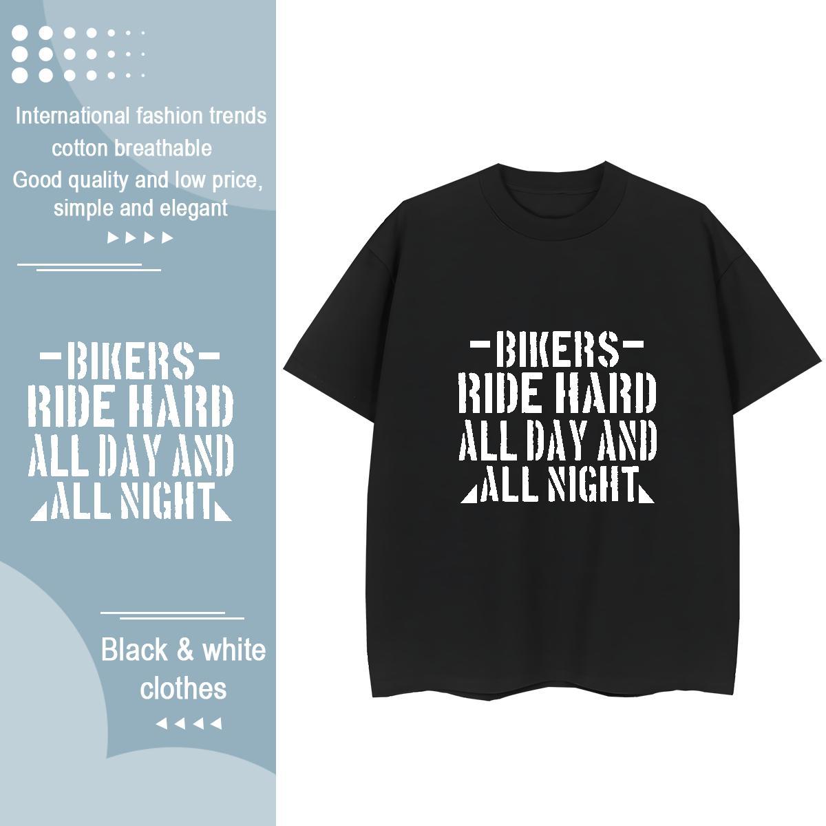 Unisex Lady T shirt 230g Pure Cotton Bikers Ride Sports Street Wear T-Shirts for Women Breathable Short Sleeve Plus Size Custom Top Tees