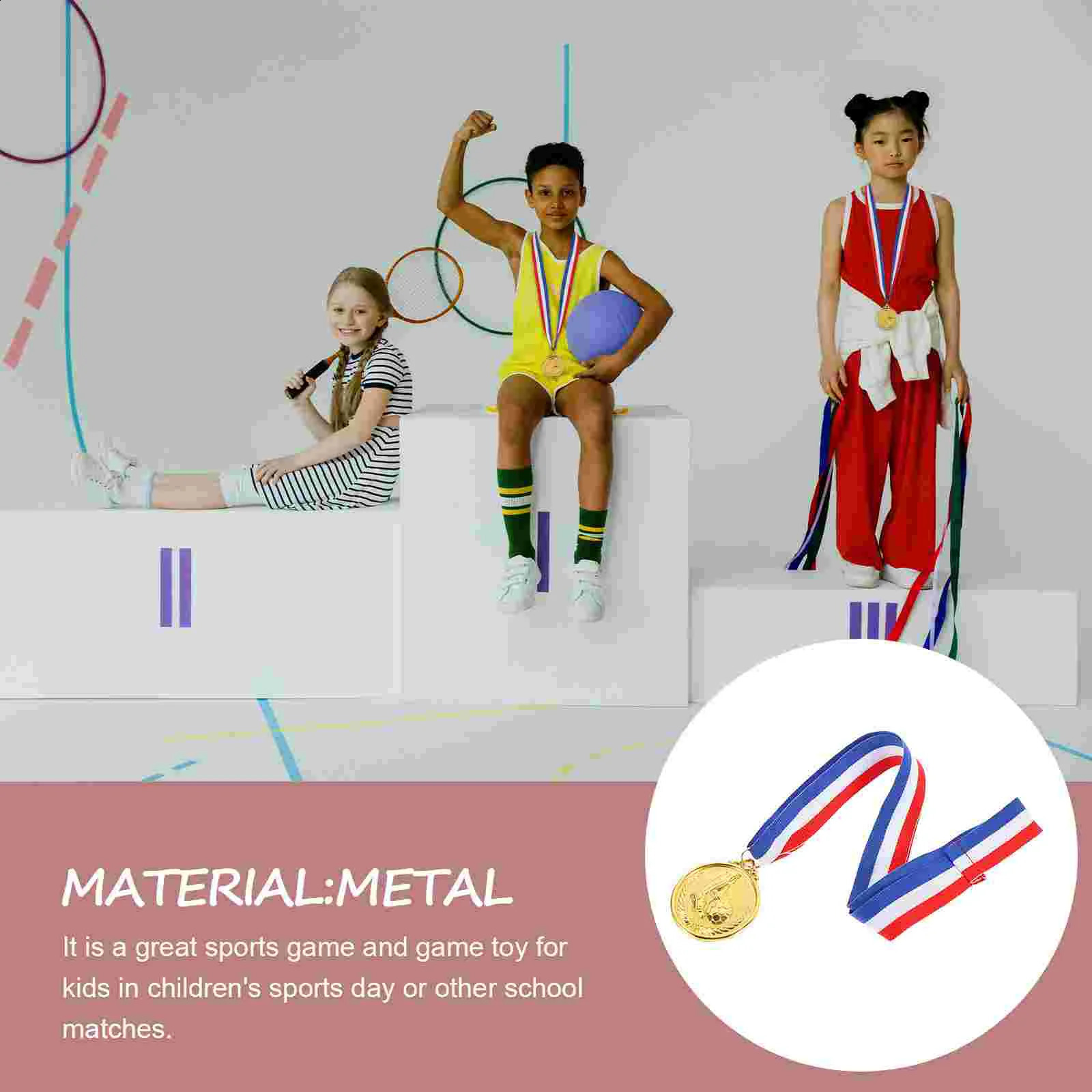 12 Pcs Football Cup Medal Medals for Student Soccer Metals Awards Footballs Trophy Delicate Adults The Universal 240812