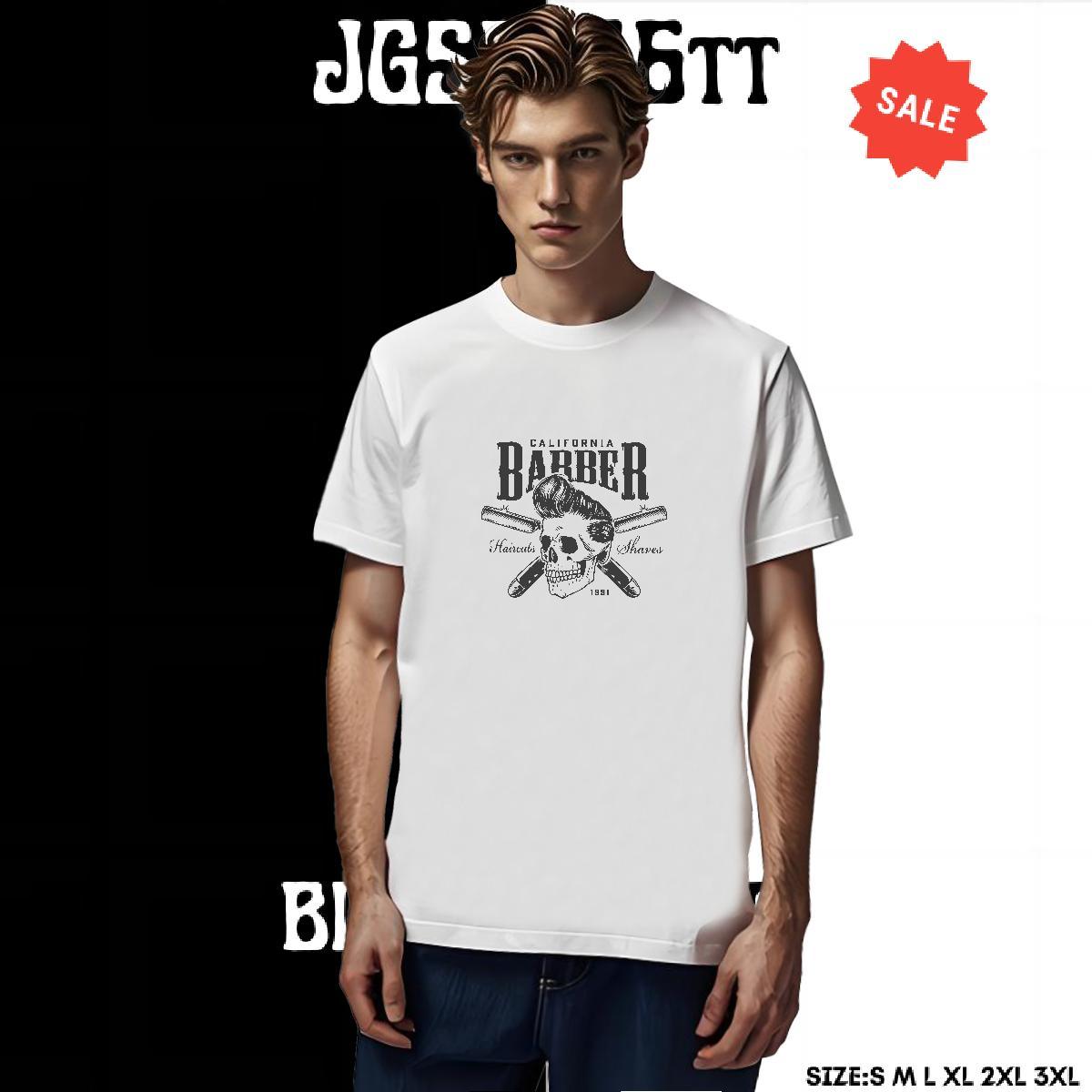 TOP Quality T Shirt For Man 230g Cotton skull Street Custom Print Plus Size Breathable Crew Neck Tshirts Casual New Tops Tees