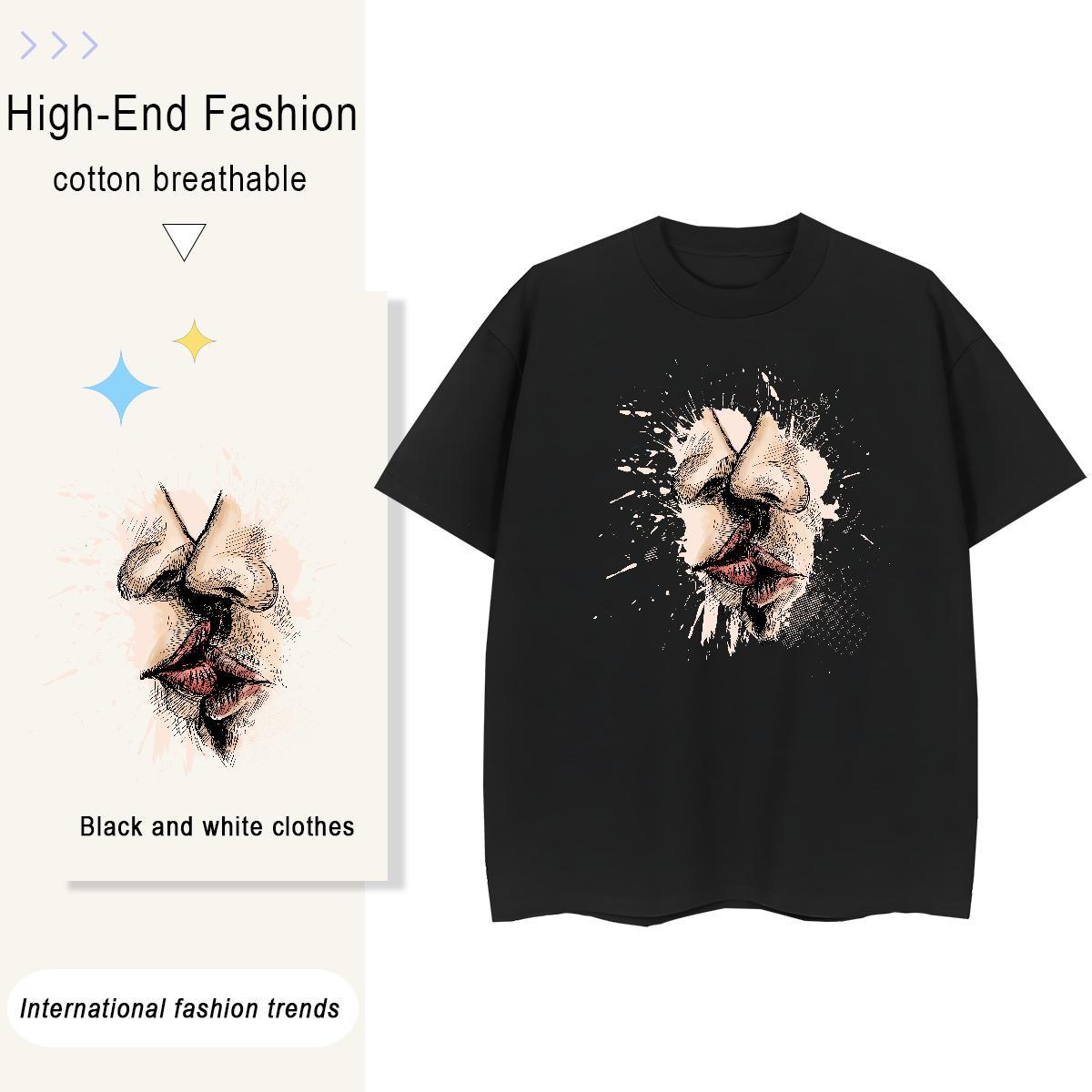 Designer Women Tshirts 100% Cotton 230g painting Sports Street Wear T shirt Round Neck Short Sleeve Custom Printed Tops Tees