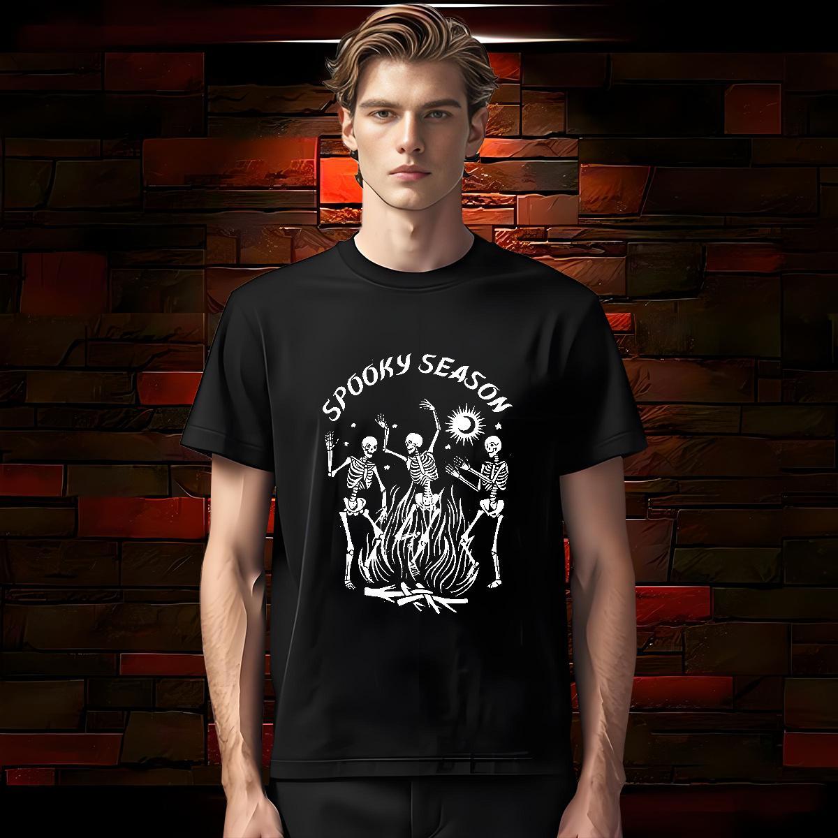 Comfortable T-Shirts for Men 230g 100% Cotton skull Daily Outfit Graphic Breathable Short Sleeve Tshirts 2024 New Top Tees