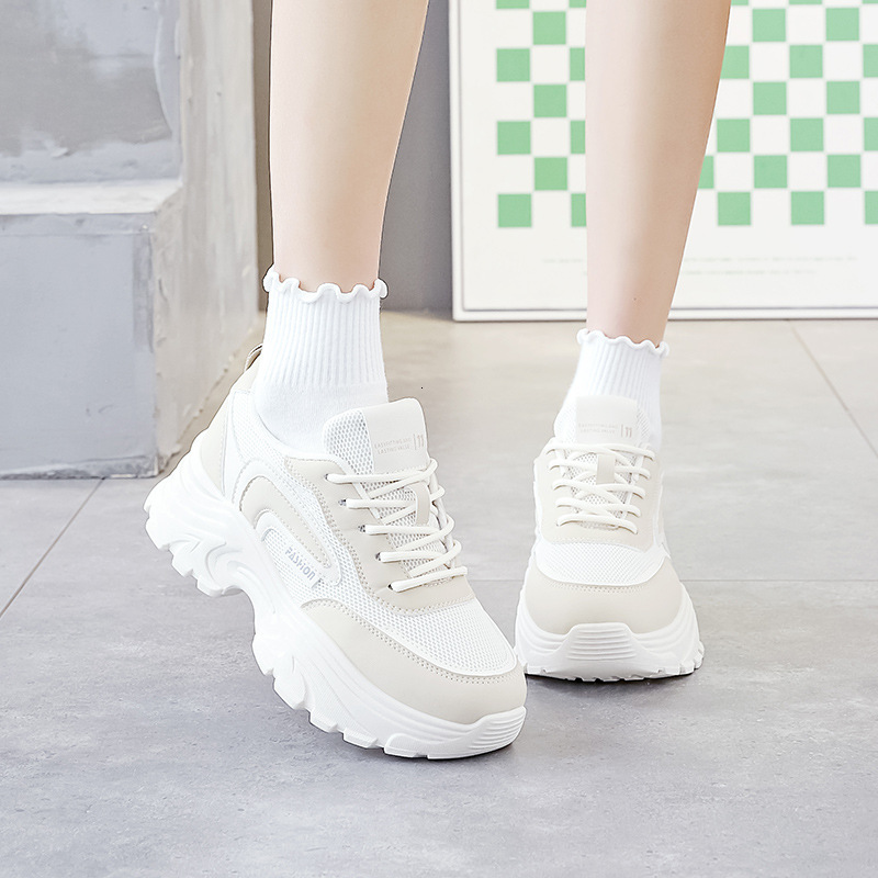 Ddmysports NS Korean Version New Dad Women Spring Student Sports Running Casual Shoes Thick Sole Height QR J OUTDOOR