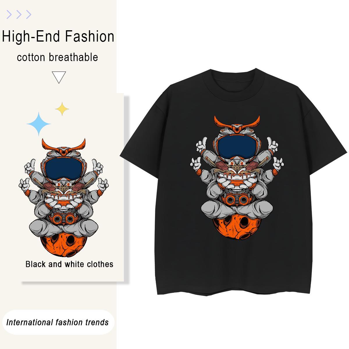 Designer Women Tshirts 230g Pure Cotton universe Street Casual T Shirts Women Short sleeve Soft Black White Clothes