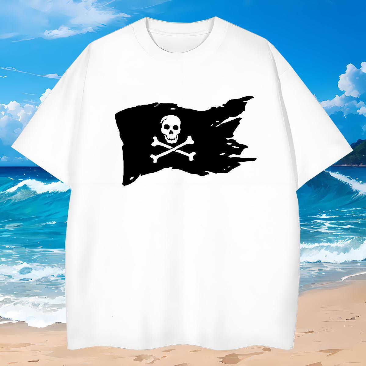 Classic Man T Shirts 230g Cotton skull Hip Hop Floral Print Crew Neck Breathable Couples T Shirts Factory Direct Tops Tees
