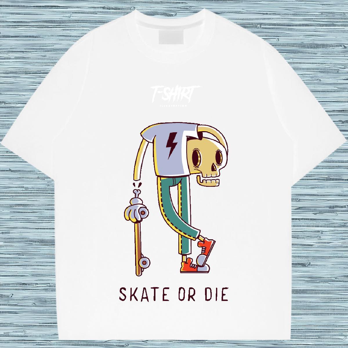 High Quality T Shirt For Man 100% Cotton 230g skull Casual Daily Wear DIY Anime Short Sleeve O-Neck Men Tshirts Wholesale Tees