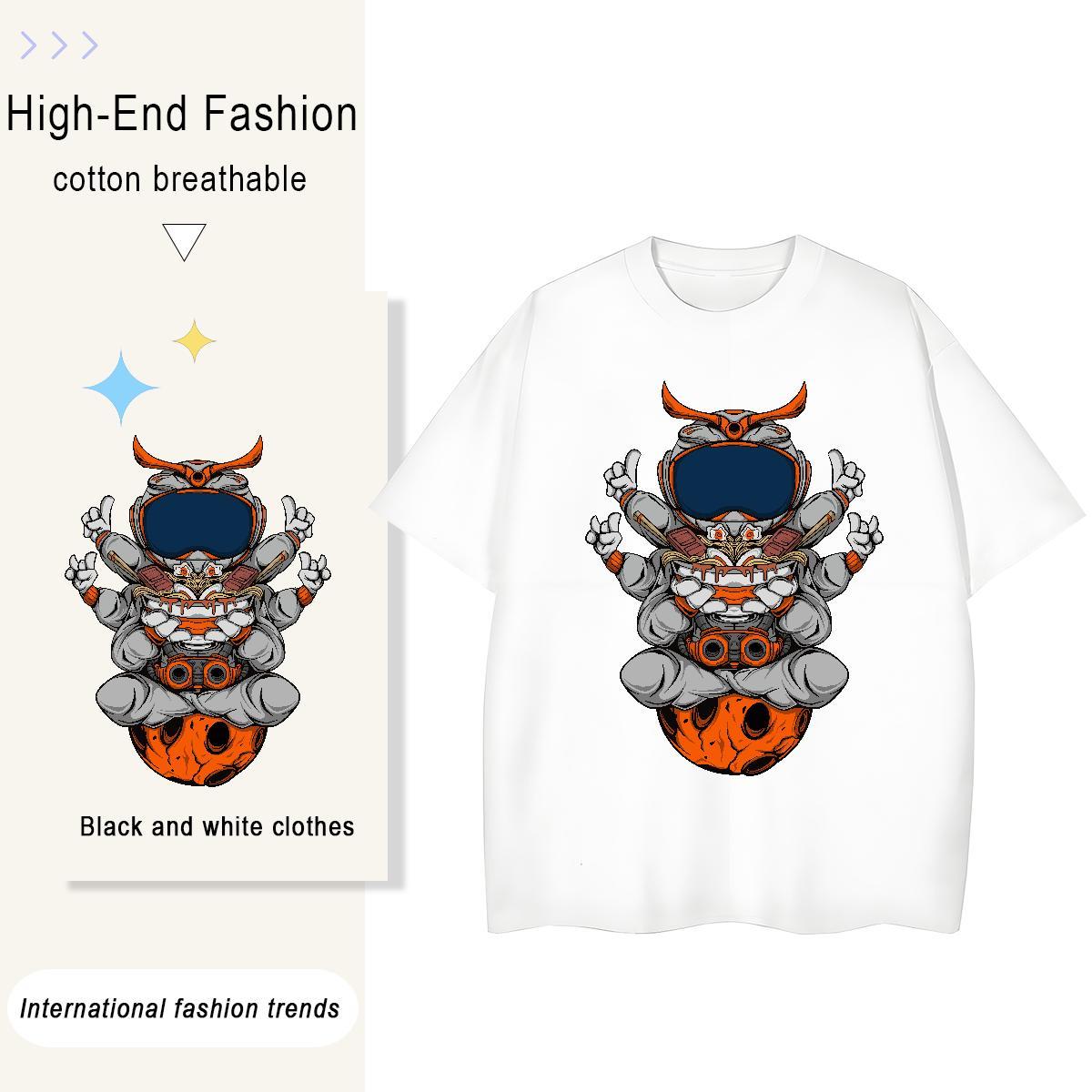 Designer Women Tshirts 230g Pure Cotton universe Street Casual T Shirts Women Short sleeve Soft Black White Clothes
