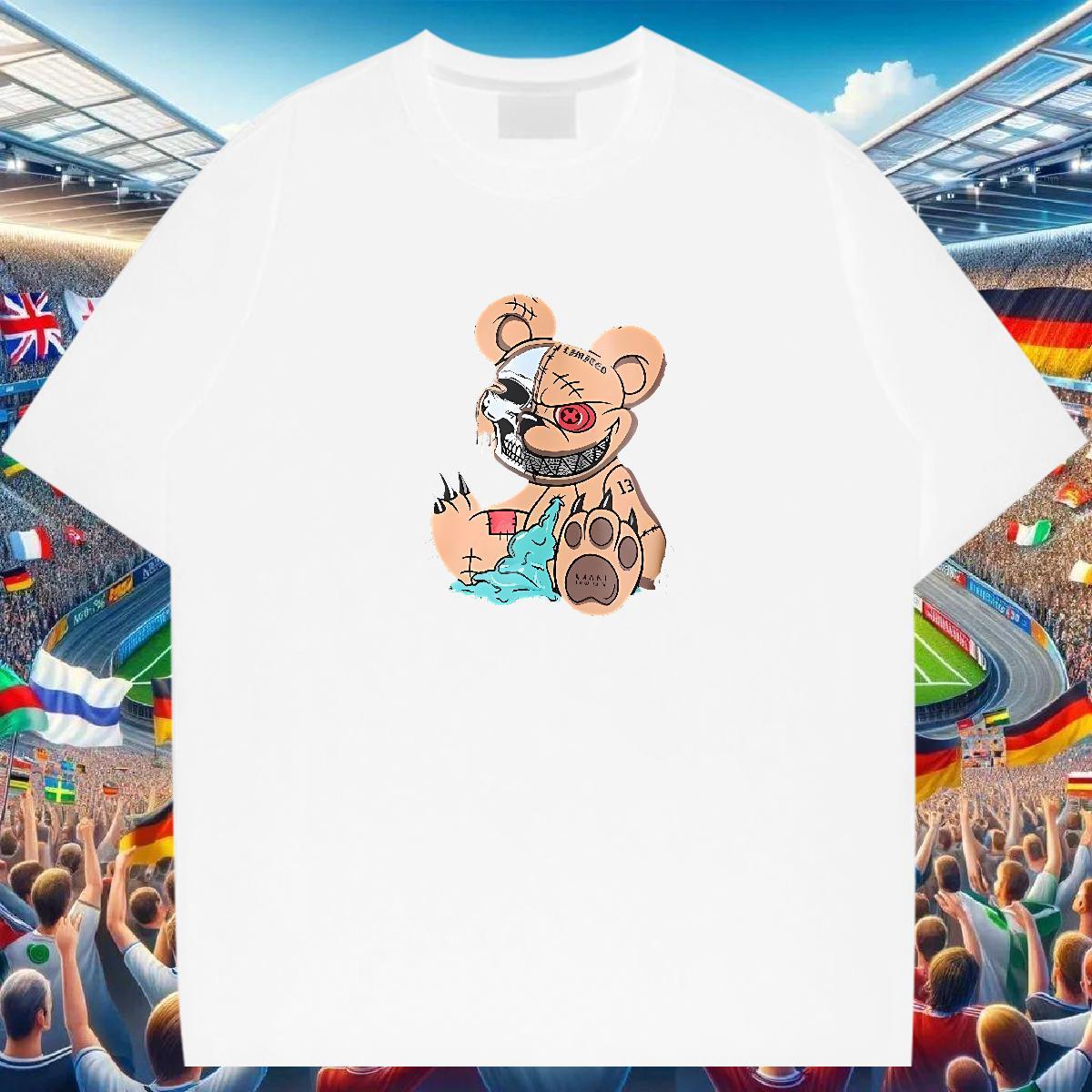 Unisex T shirt 230g Cotton skull Street Wear Graphic Breathable Short Sleeve Men Tshirts Designer Tops