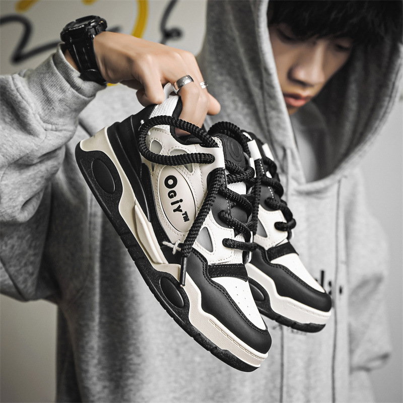 Ddmysports Autumn New Couple Dad Instagram Popular Street Thick Sole Eightened Big Bread Board Shoes Male C OUTDOOR