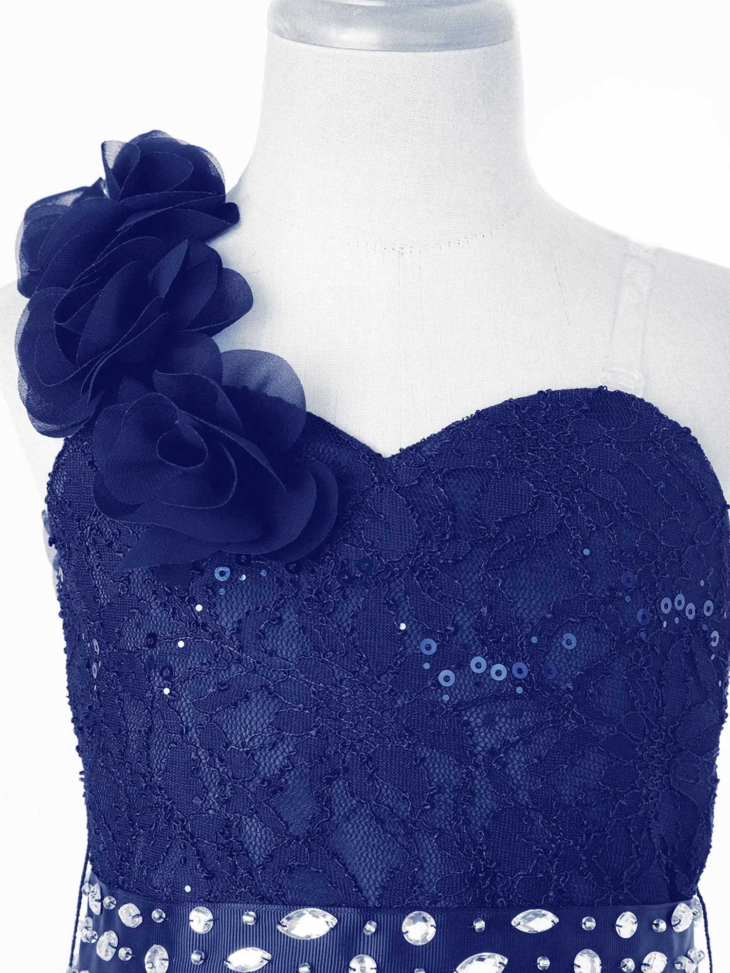Childrens Girl Sleeveless Lace Maxi Dress Shining Diamond Bridal Maid Birthday Wedding Party Formal Dance jumpsuit Dress W240823