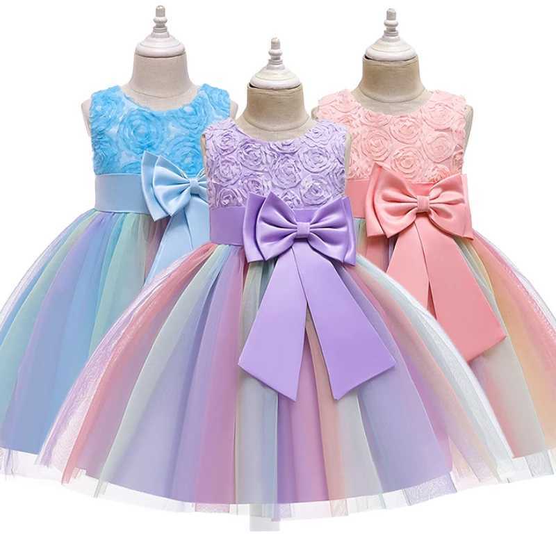 2-12Y Girls Summer Lace Princess Dress Childrens Flower Dress Girls Clothing Childrens Birthday Party Tutu Customized Tank Top W240823